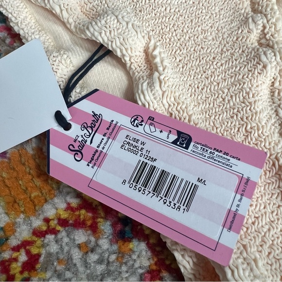 Mc2 Saint Barth NWT Cream Cinched Smocked Bikini‎ Bottoms - Picture 3 of 6